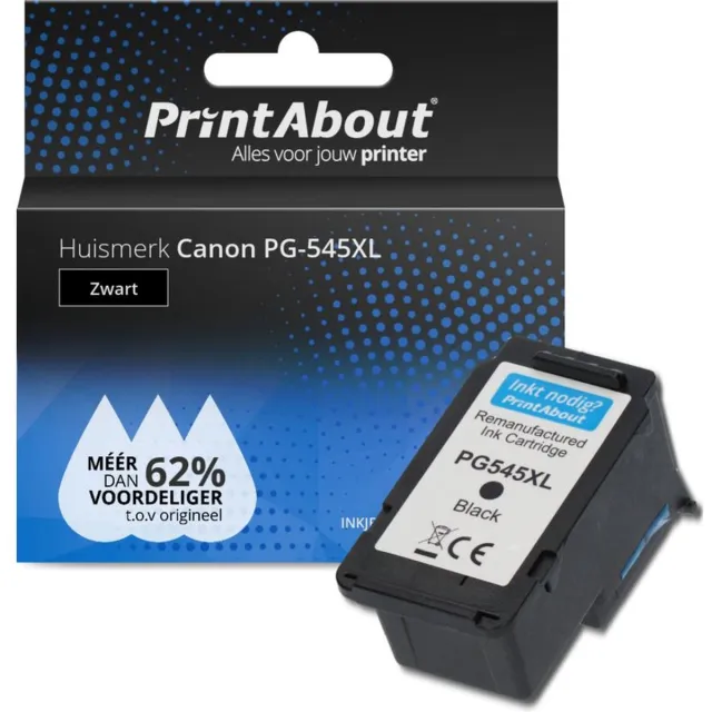 PrintAbout Canon PG-545XL - Huismerk Inktcartridge - Zwart