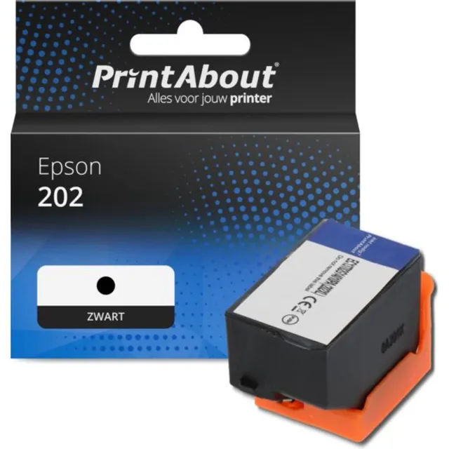 PrintAbout huismerk Inktcartridge 202 (C13T02E14010) Zwart geschikt voor Epson