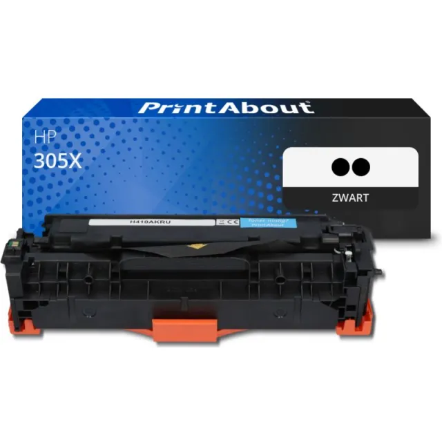 PrintAbout huismerk Toner 305X (CE410XD) Zwart Multipack 2-pack Hoge capaciteit Geschikt voor HP