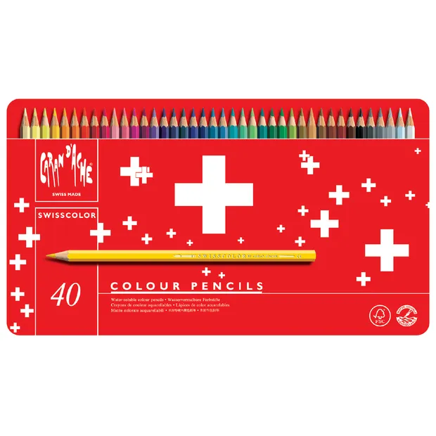 Caran d-Ache Kleurpotloden Caran d'Ache Swisscolor aquarel 40 stuks assorti