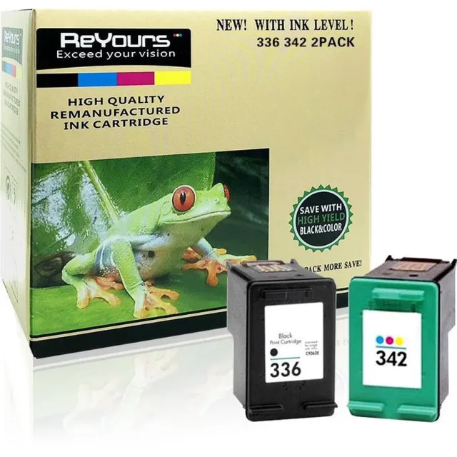 Reyours Inktcartridge compatible voor HP 336 en 342 XL - HP 336XL 342XL - Zwart en Kleur - 1 set