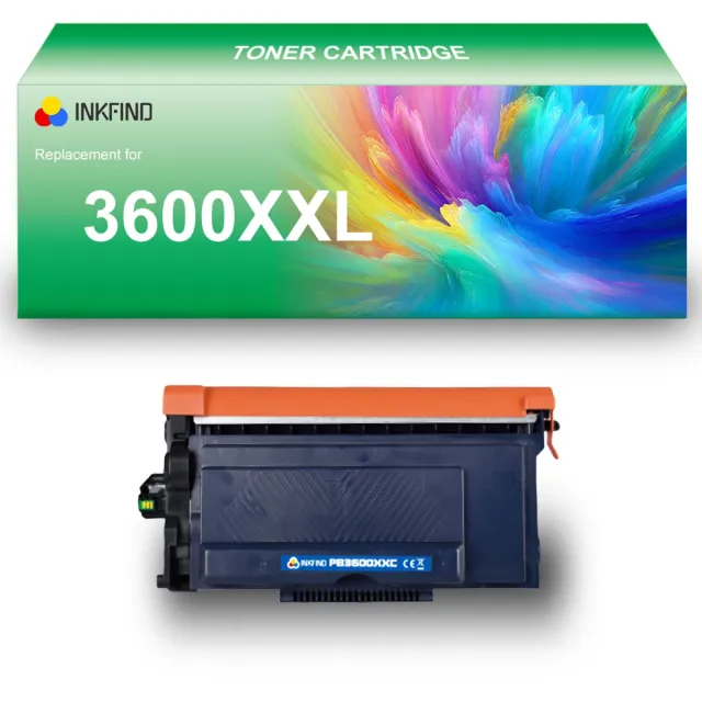 INKFIND TN-3600XXL tonercartridge compatibel met Brother 3600 TN3600 TN-3600 TN3600XL TN-3600XL TN3600XXL TN-3600XXL- 1-pack Zwart (extra hoge capaciteit) XXL Zwart x 1