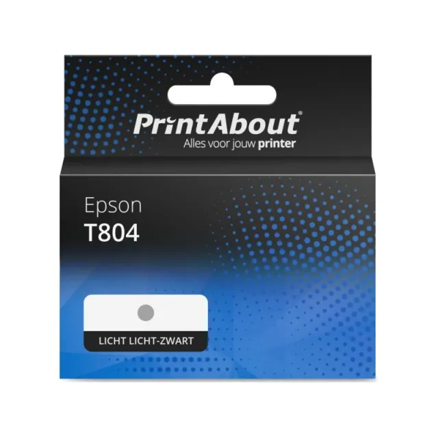 PrintAbout huismerk Inktcartridge T804 (C13T804900) Licht licht-zwart Geschikt voor Epson