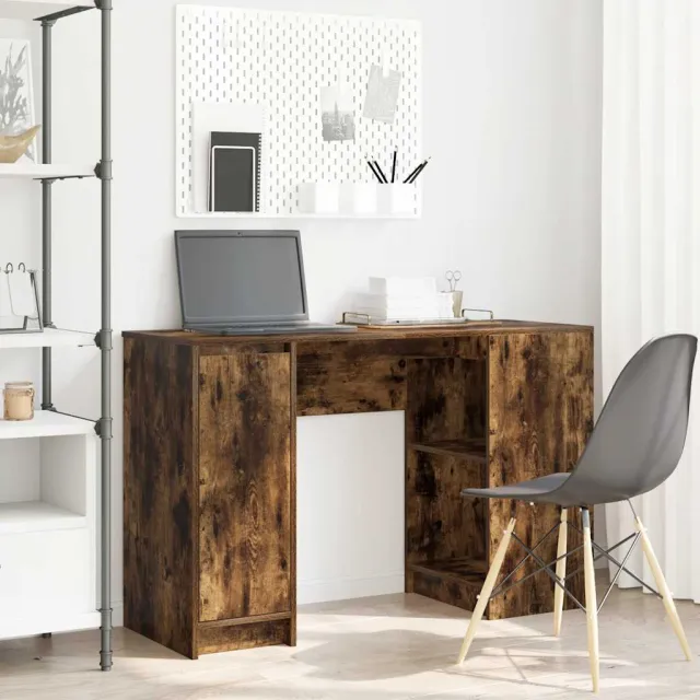 vidaXL Bureau 120x42x76 cm spaanplaat gerookt eikenkleurig, foto 2