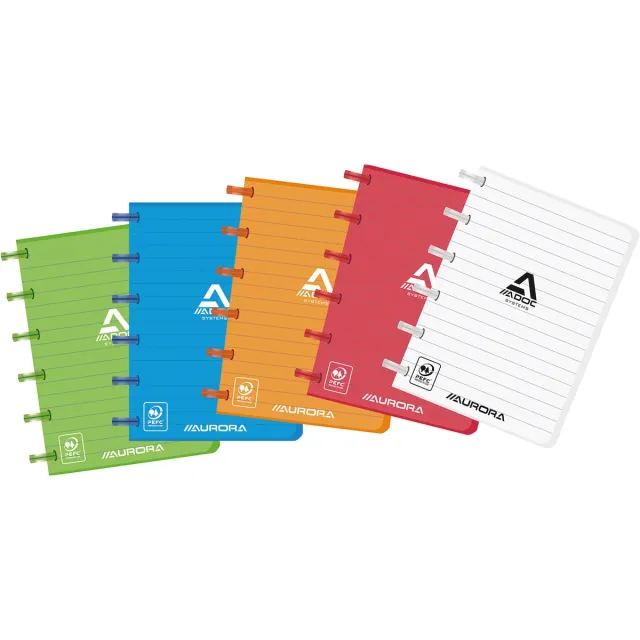 Adoc notitieboekje Colorlines, ft A6, gelijnd, geassorteerde kleuren blauw
