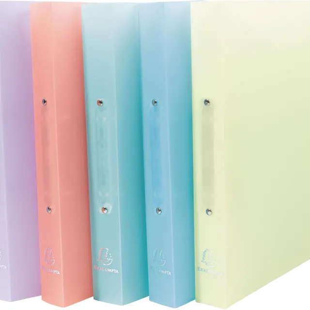 Exacompta ringmap Chromaline ft A4 maxi, 2 ringen van 3 cm, geassorteerde pastelkleuren blauw