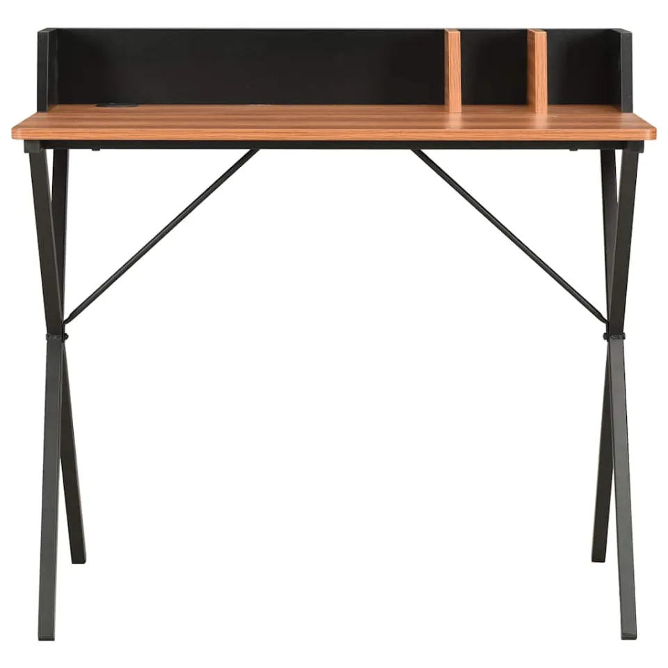vidaXL Bureau 80x50x84 cm zwart en bruin, foto 2