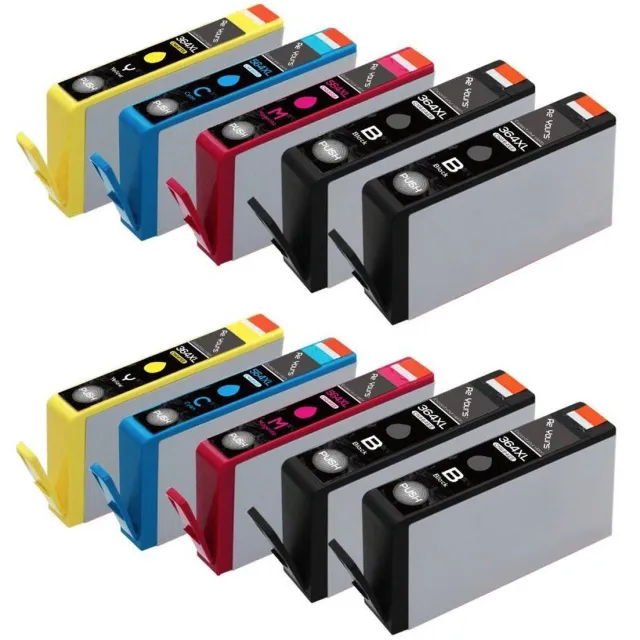Reyours huismerk HP 364 XL 364XL Compatible Inktcartridge 10-pack 4 Zwart/2 Cyaan/2 Magenta/2 Geel, met chip inktniveau weergeven 10 x Multi kleuren