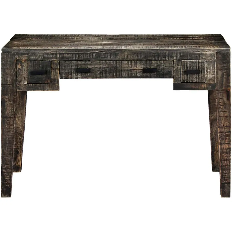 vidaXL Bureau 110x50x75 cm massief mangohout zwart, foto 3