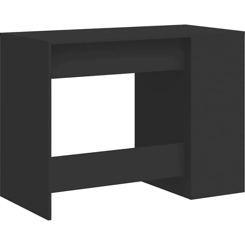 vidaXL Bureau 102x50x75 cm bewerkt hout zwart, foto 4