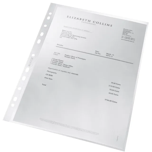 Leitz Recycle premium showtas, 11-gaats, transparent, pak van 100