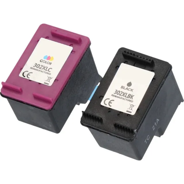 InktDL Huismerk geschikt voor HP 302XL Inktcartridges - Geschikt voor OfficeJet 3830 - 4650 - Envy 4520 - 4525 - DeskJet 2130 - 3630 - 3638 Multipack Zwart + Kleur