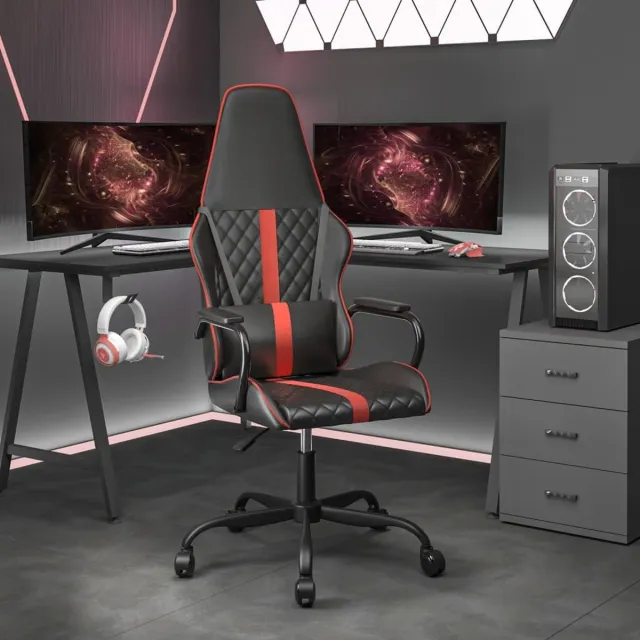 vidaXL Gamestoel - kunstleer - zwart - en - rood zwart en rood