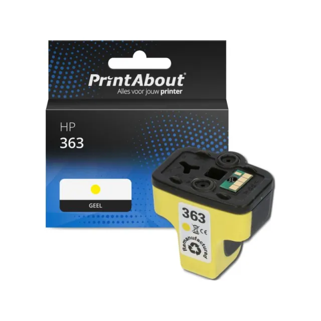 PrintAbout huismerk Inktcartridge 363 (C8773EE) Geel Geschikt voor HP