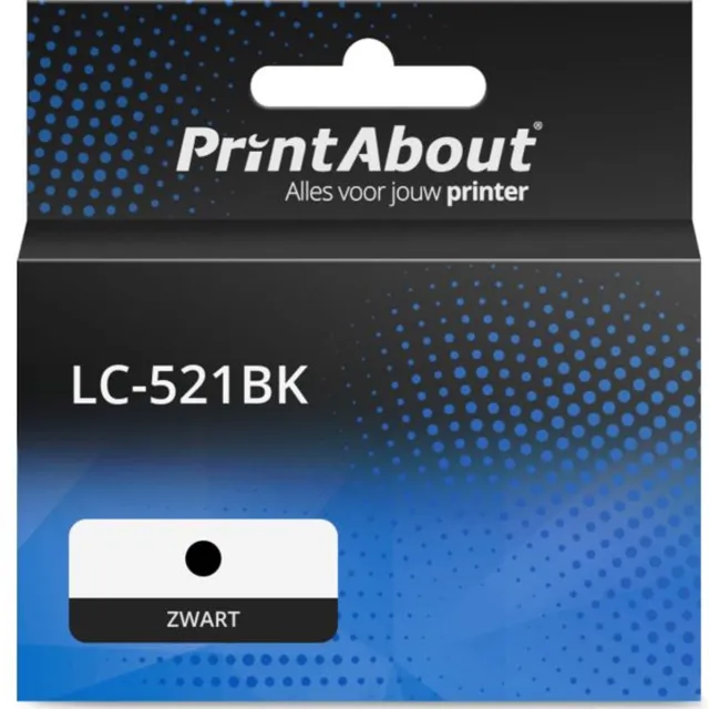 PrintAbout huismerk Inktcartridge LC-521BK Zwart geschikt voor Brother