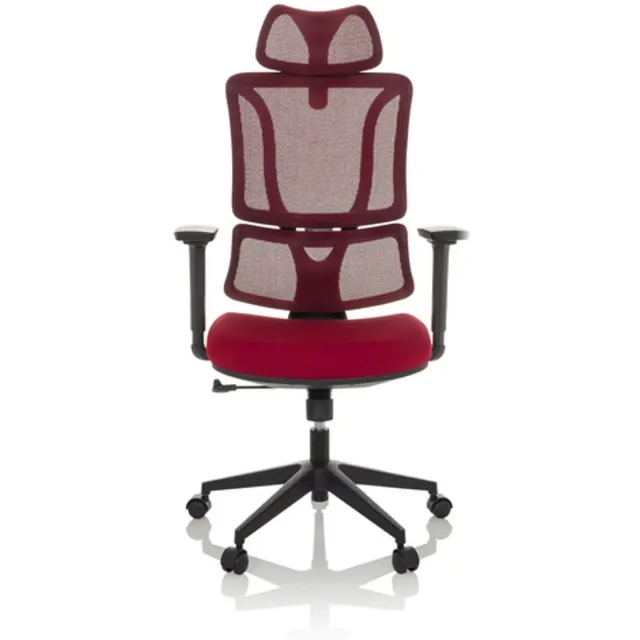 MyBuero Bureaustoel / draaistoel ERGOMY zitting stof / rugleuning mesh rood mybuero