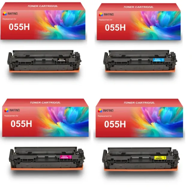 INKFIND 055H tonercartridge multipack van 4 stuks (Zwart+Cyaan+Magenta+Geel) compatibel met Canon055H Canon cartridge 055H toner cartridge (Zwart+Cyaan+Magenta+Geel) - 4-pack BK/C/M/Y Zwart/Cyaan/Magenta/Geel