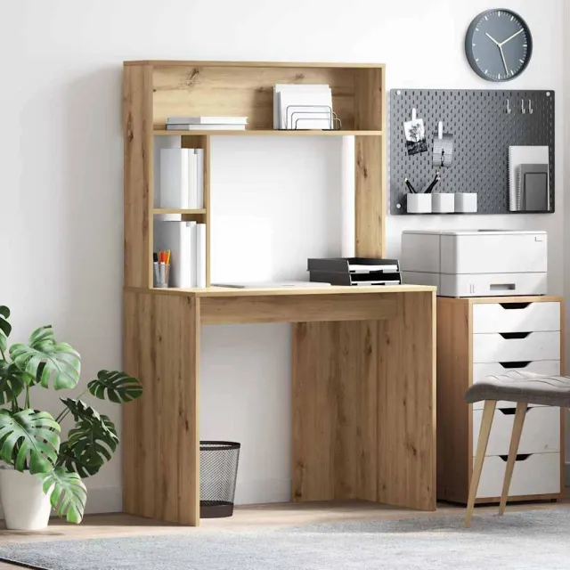 vidaXL Bureau Grijs Sonoma 91 x 50 x 149 cm Bewerkt hout, foto 2