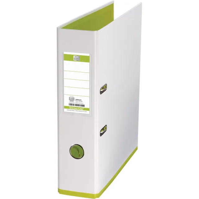 Oxford MyColour ordner, formaat A4, uit karton, rug van 8 cm, wit-lichtgroen