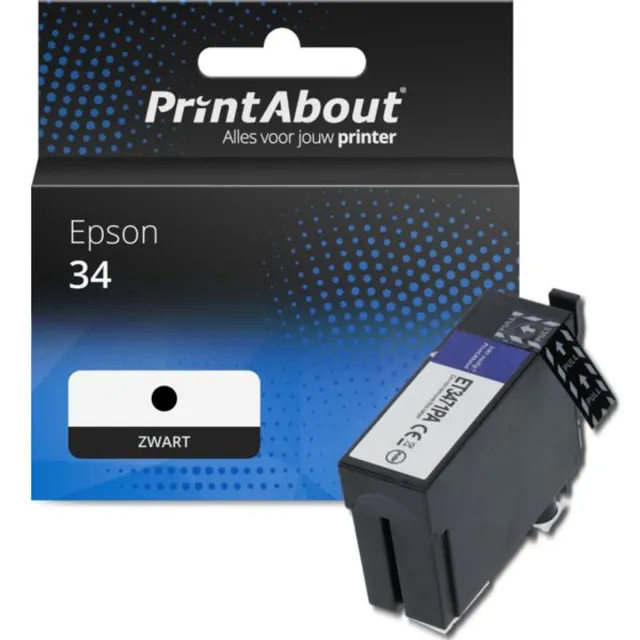 PrintAbout Huismerk Epson 34 (C13T34614010) Inktcartridge Zwart