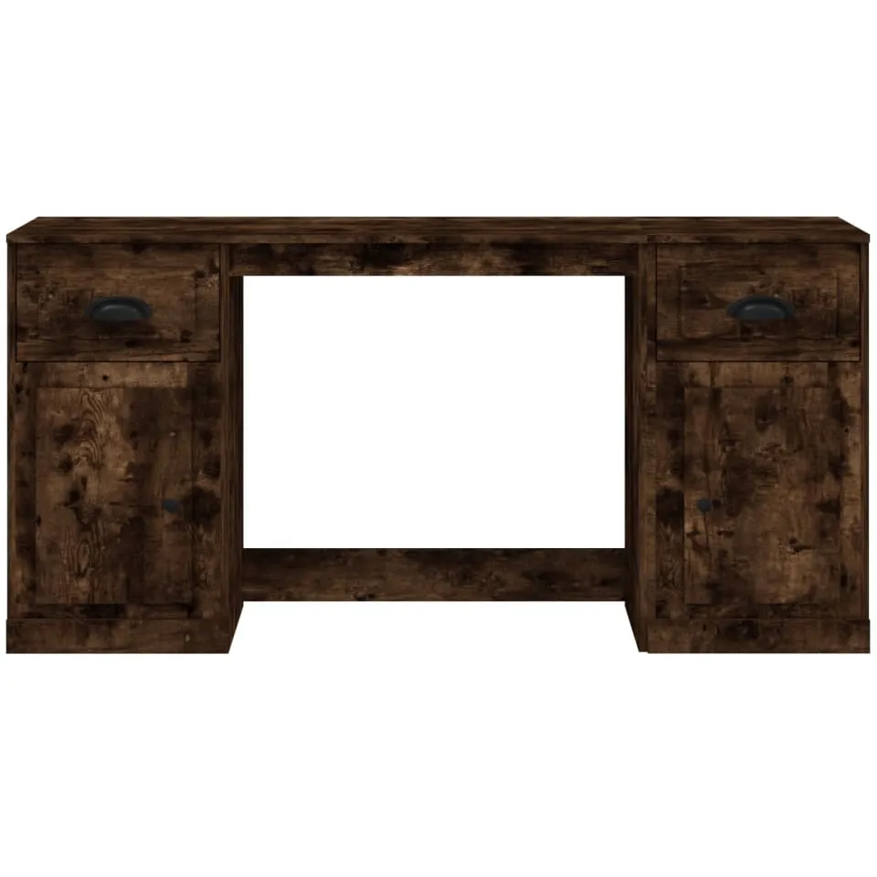 vidaXL Bureau met kast bewerkt hout gerookt eikenkleurig, foto 3