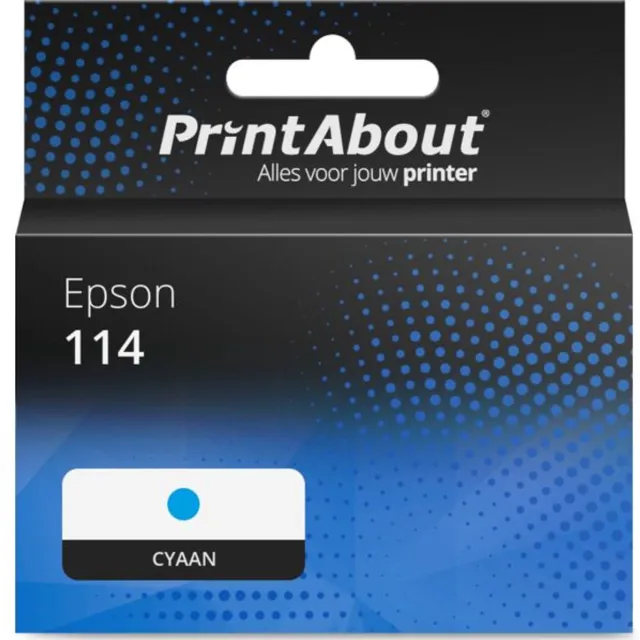 PrintAbout Huismerk Epson 114 (C13T07B240) Inktcartridge Cyaan