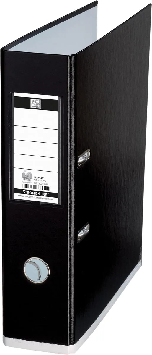 Oxford MyColour ordner, formaat A4, uit karton, rug van 8 cm, zwart-wit