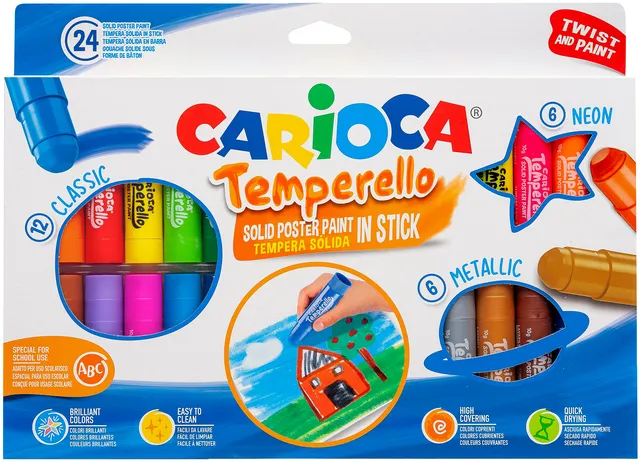 Carioca Verfstift Carioca Temperello set à 24 kleuren