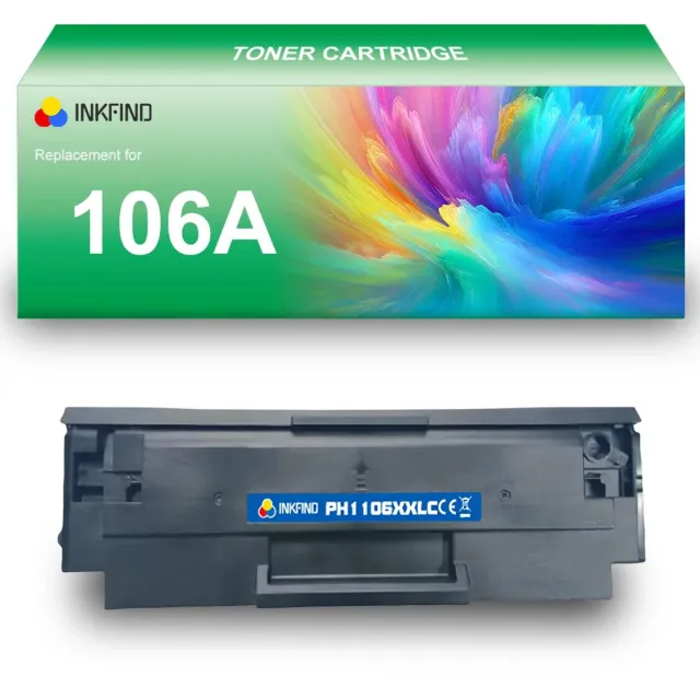 INKFIND 106XL tonercartridge compatibel met HP 106A W1106A - 1-pack Zwart XL Zwart x 1