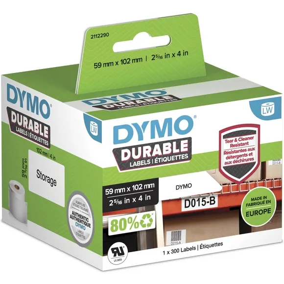 Dymo Etiket Dymo LabelWriter industrieel 59x102mm 1 rol á 300 stuks wit