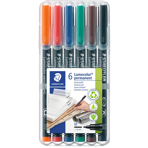 Staedtler Viltstift Staedtler Lumocolor 317 permanent M set à 6 stuks