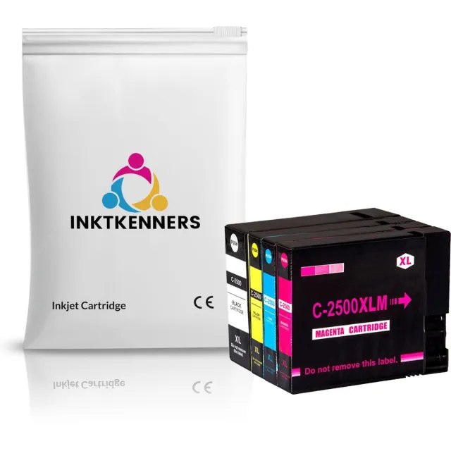 Inktkenners Inktcartridges Geschikt voor Canon PGI-2500 / PGI-2500XL | Multipack van 4 inkt cartridges Geschikt voor Canon Maxify IB4050, IB4150, MB5050, MB5150, MB5155, MB5350, MB5450, MB5455 Multipack XL