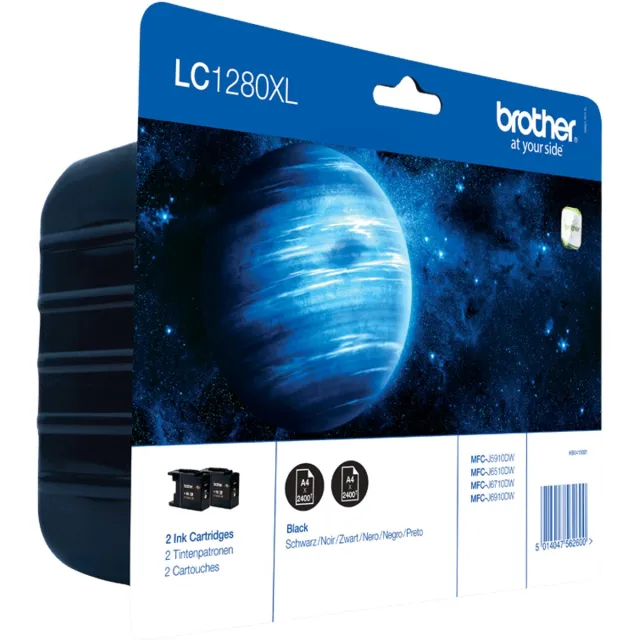 Brother LC-1280XLBKBP2 - Inktcartridge / Zwart / Hoge Capaciteit