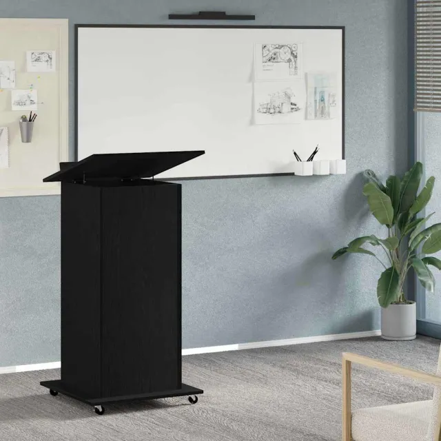 vidaXL Podium Zwart Eiken Bewerkt hout 55 x 55 x 107 cm, foto 2