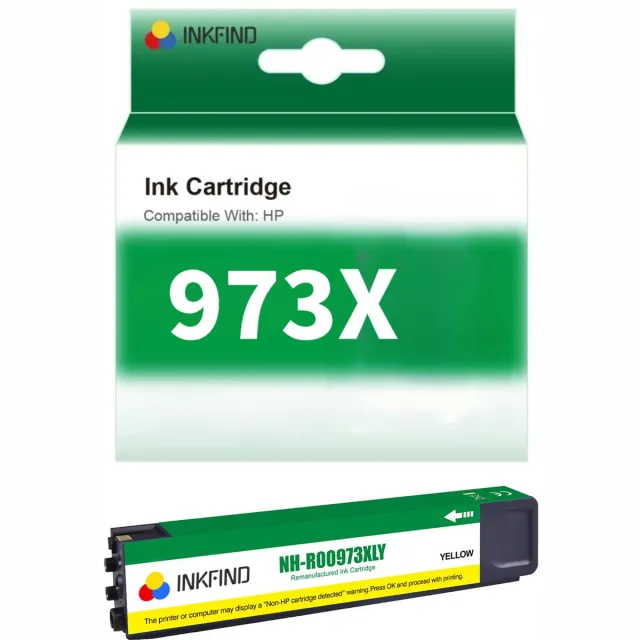 INKFIND 973X Geel Inktcartridge compatibel met HP973 HP973X HP 973 HP 973X voor HP Pagewide Pro 452dn, 452dw, 477dn, 477dw, 477dwt, 552dw, 577dw, 577z Hoge Capaciteit - 1-pack Geel Geel x 1