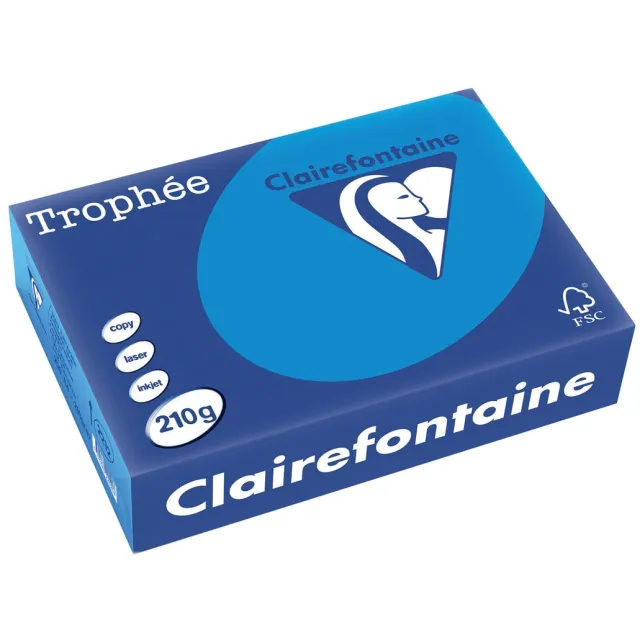 Clairefontaine Trophée Intens, gekleurd papier, A4, 210 g, 250 vel, turkoois