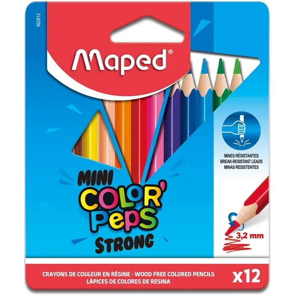 Maped Kleurpotlood Maped Color'Peps Mini Strong set à 12 kleuren