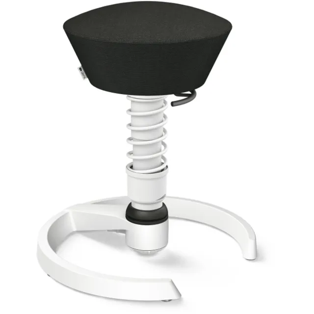 Aeris Swopper - ergonomische bureaukruk - wit onderstel - zwarte bekleding - gliders - kunstleer - standaard