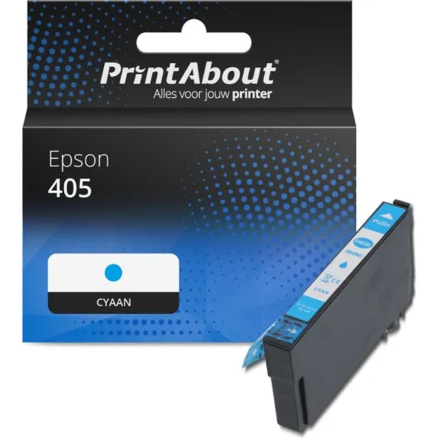 PrintAbout huismerk Inktcartridge 405 (C13T05G24010) Cyaan geschikt voor Epson
