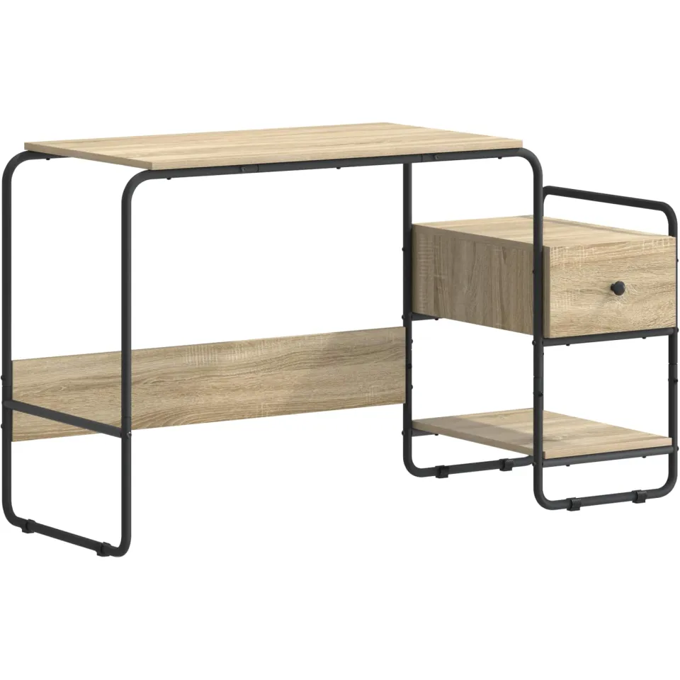 vidaXL Bureau met opbergruimte Sonoma Eiken 131,5 x 50 x 75,5 cm, foto 3