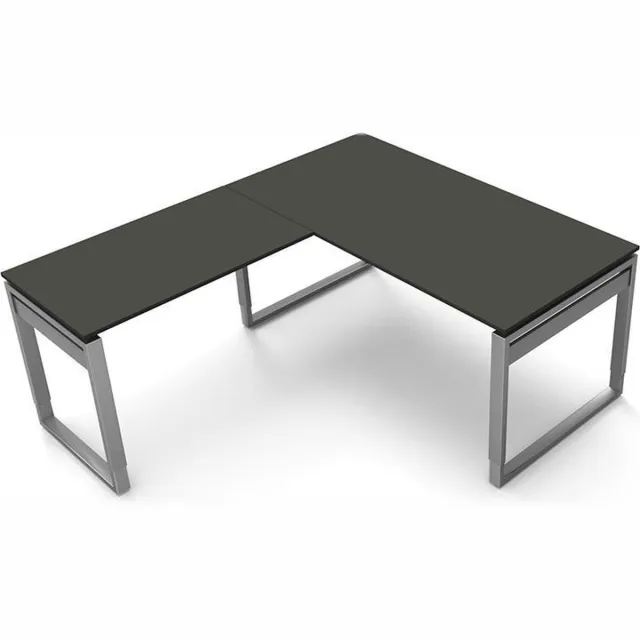 Kerkmann Hoekbureau Workspace 160cm antraciet hoogte verst.