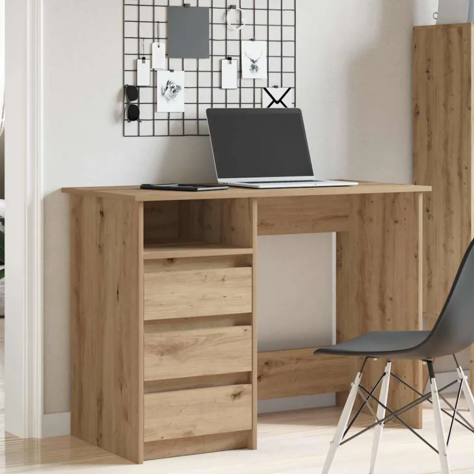 vidaXL Bureau 102x50x75 cm bewerkt hout artisanaal eikenkleurig, foto 2