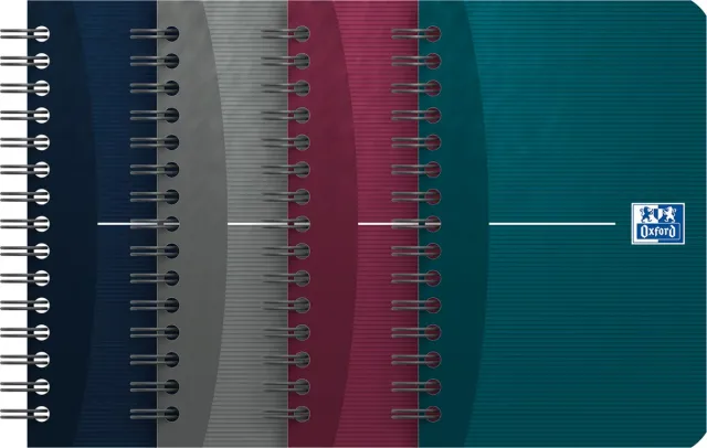 Oxford Office Essentials notitieboekje, 180 bladzijden, ft 9 x 14 cm, geruit 5 mm, geassorteerde kleuren blauw