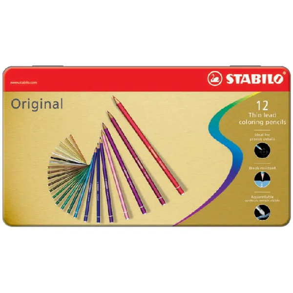 Stabilo Kleurpotloden STABILO 8873 Original assorti blik à 12 stuks
