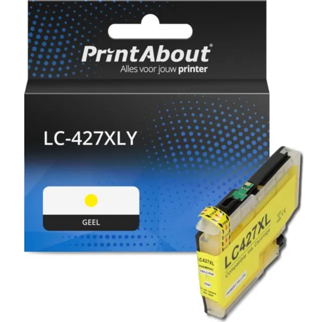 PrintAbout huismerk Inktcartridge LC-427XLY Geel Hoge capaciteit geschikt voor Brother