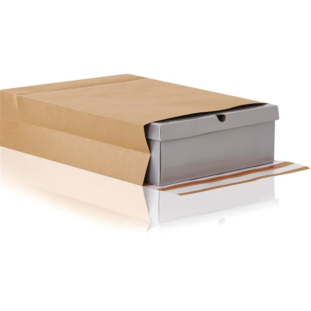e-green enveloppen met blokbodem, ft 350 x 450 x 80 + 100 mm, doos van 200 stuks bruin