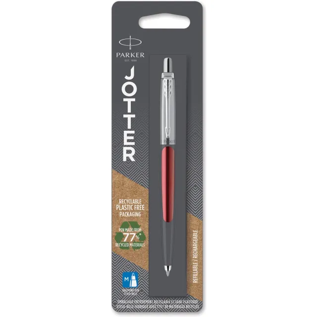 Parker Jotter balpen Kensington Red CT, op blister blauw