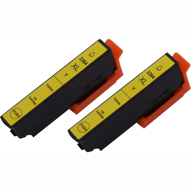 KATRIZ huismerk inkt voor|EpsonT3364XLY|13,5ml | ( 2stuks) - Met chip Geel