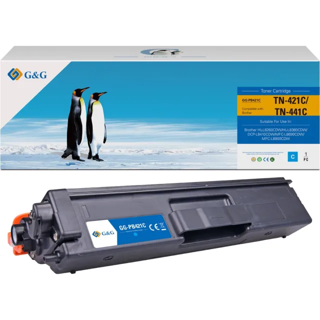 G&G TN421 Toner Compatibel met Brother TN-421 Tonercartridge cyaan 1 stuk(s) Huismerk