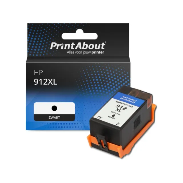 PrintAbout huismerk Inktcartridge 912XL (3YL84AE) Zwart Hoge capaciteit Geschikt voor HP